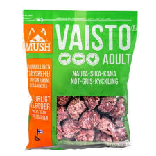 MUSH VAISTO ADULT pilnvērtīga svaigbarība suņiem ar liellopu,cūku, vistu 800 g