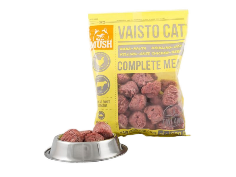 MUSH VAISTO CAT pilnvērtīga svaigbarība kaķiem ar vistu, liellopu 800g