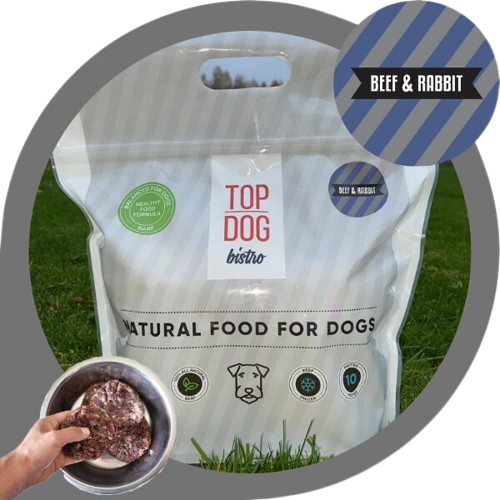 TOP DOG BISTRO complete frozen dog food "BEEF & RABBIT" 1,600 kg