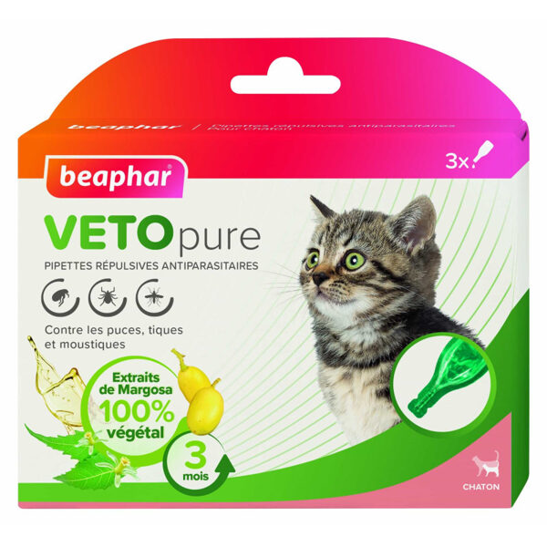 Flea and Tick Drops for Kittens – Beaphar Spot On Veto Pure, 3 pcs