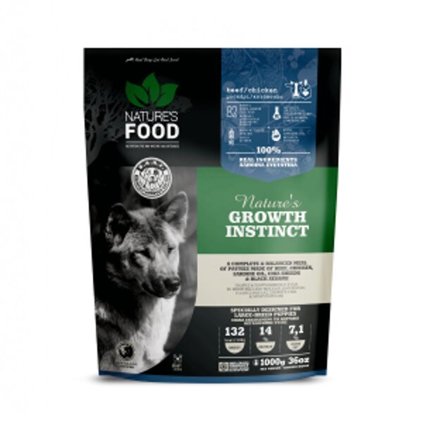 NF GROWTH INSTINCT ar liellopa un cāļa gaļu augošiem suņiem 1 kg