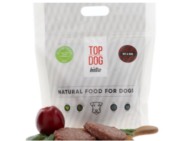 Liellolps Top Dog bistro -MORE DUCK ar pīli 1,6 kg porcionēta, sabalansēta svaigbarība