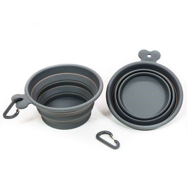 PROCYON. Grey, collapsible silicone travel bowl 500 ml