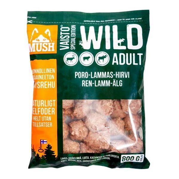 Mush WILD BREEDS for dogs with elk, deer, lamb. 800 g