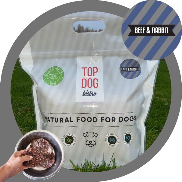 TOP DOG BISTRO complete frozen dog food "BEEF & RABBIT" 1,600 kg