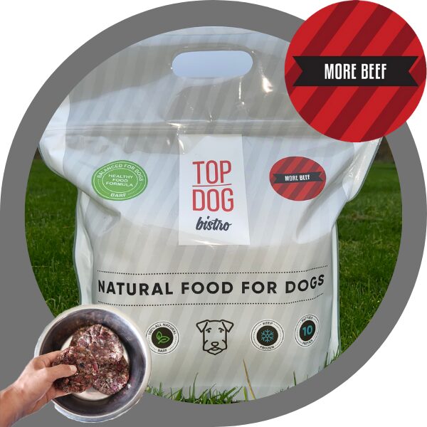 Liellops Top Dog Bistro MORE BEEF  - 1,600 kg- porcionēta, sabalansēta svaigabrība