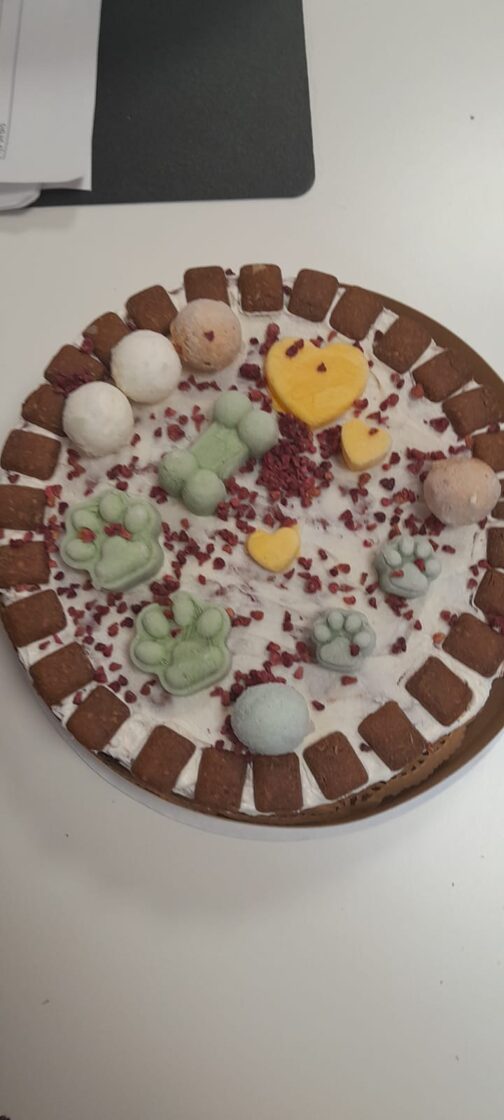ĶEPA gaļas torte sunim ar ķepu dekoriem